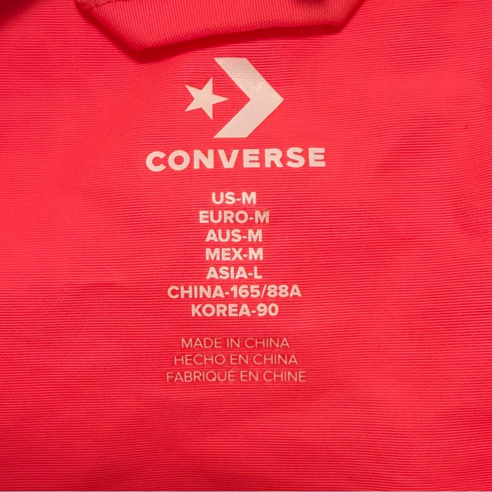 Converse Neon Pink and Black Windbreaker Track Jacket Size Medium - Picture 4 of 5